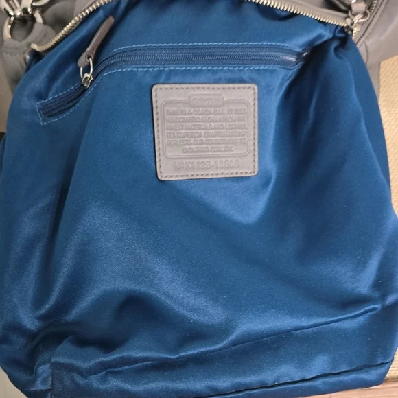 Coach Kristen Gray Leather Shoulder Hobo with Silver Hardware - Picture 12 of 16